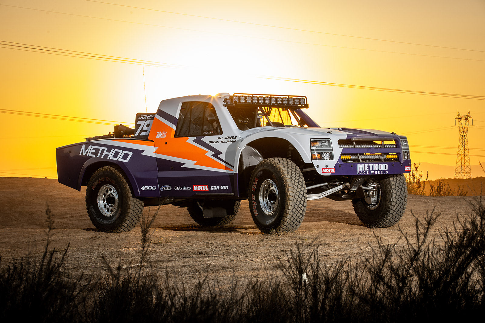 AJ Jones AWD Mason motorsports Trophy Truck in Chevy Lightning livery